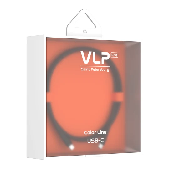 Дата-кабель VLP LITE Color Line USB-C, 60W, 1м Чёрный